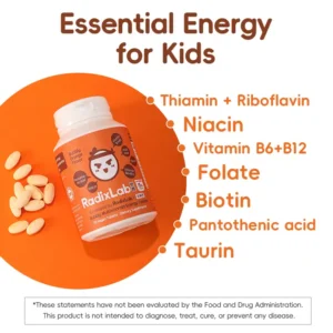 Alternative view of RadixLab Bubbly Orange Energy Multivitamin Tablets – 8 Vitamins for Energy & Vitality – Vegan, 0 Sugar – 70 Tablets