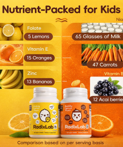 Alternative view of RadixLab Bubbly Lemon Immunity Multivitamin Tablets – 6 Essential Vitamins + Zinc & Magnesium – Vegan, 0 Sugar – 70 Tablets