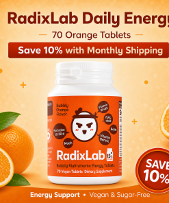 Save 10% & Shipped Monthly-RadixLab Daily Energy Bundle – 70 Orange Tablets - Vegan & Sugar-Free
