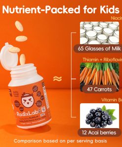 RadixLab Bubbly Energy Multivitamin | B6&B12, Niacin, Folate, Biotin, Pantothenic Acid | Vegan, 0 Sugar | 70 Tablets | Healthcare | Fitness | Edible Dietary Supplement - Image 3