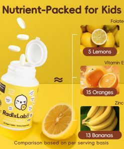 RadixLab Bubbly Immunity Multivitamin | 6 Essential Vitamins | Zinc & Magnesium | Vegan, 0 Sugar | 70 Tablets | Healthcare | Fitness | Edible Dietary Supplement - Image 3